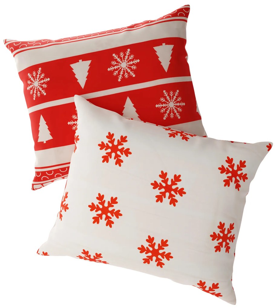 2 darab párnahuzat szett KARÁCSONYI SZARVAS ÉS FENYŐFA 40x50 cm