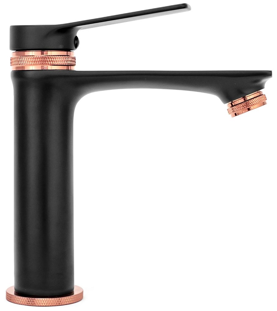 Fürdőszobai csaptelep Rea Viral Low Black Rose Gold