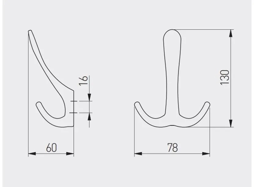 Fogas fém, Cordoba, matt nikkel, kalaptartós dupla