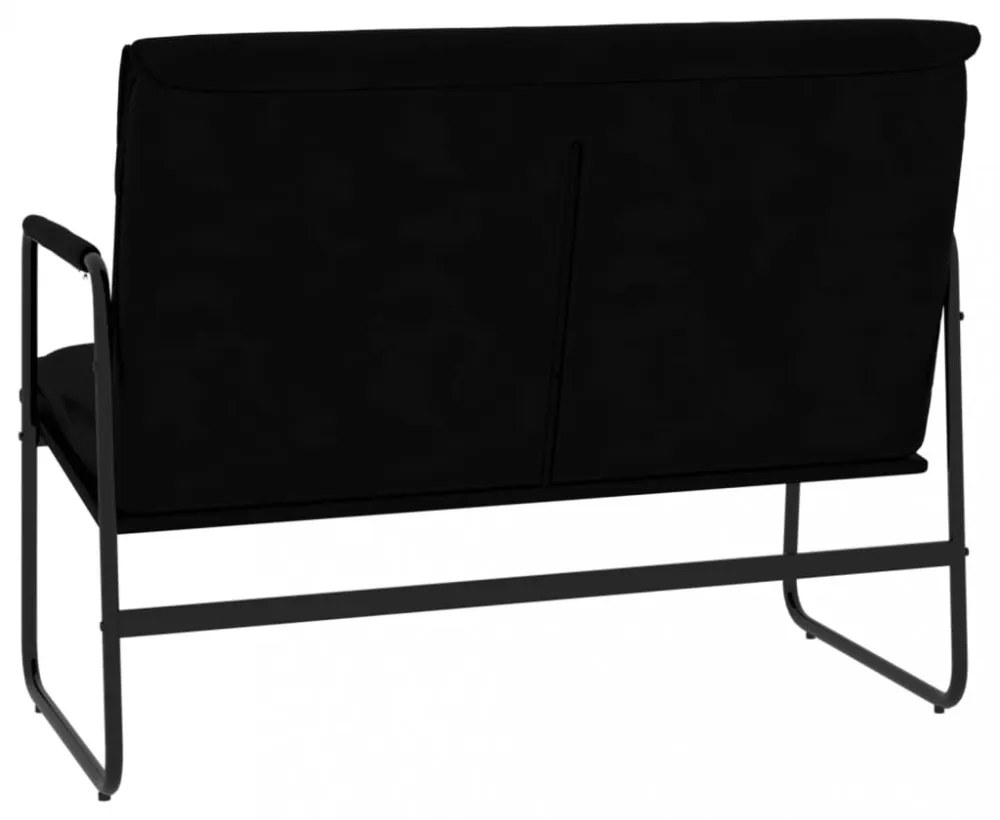 fekete műbőr pad 100 x 64 x 80 cm