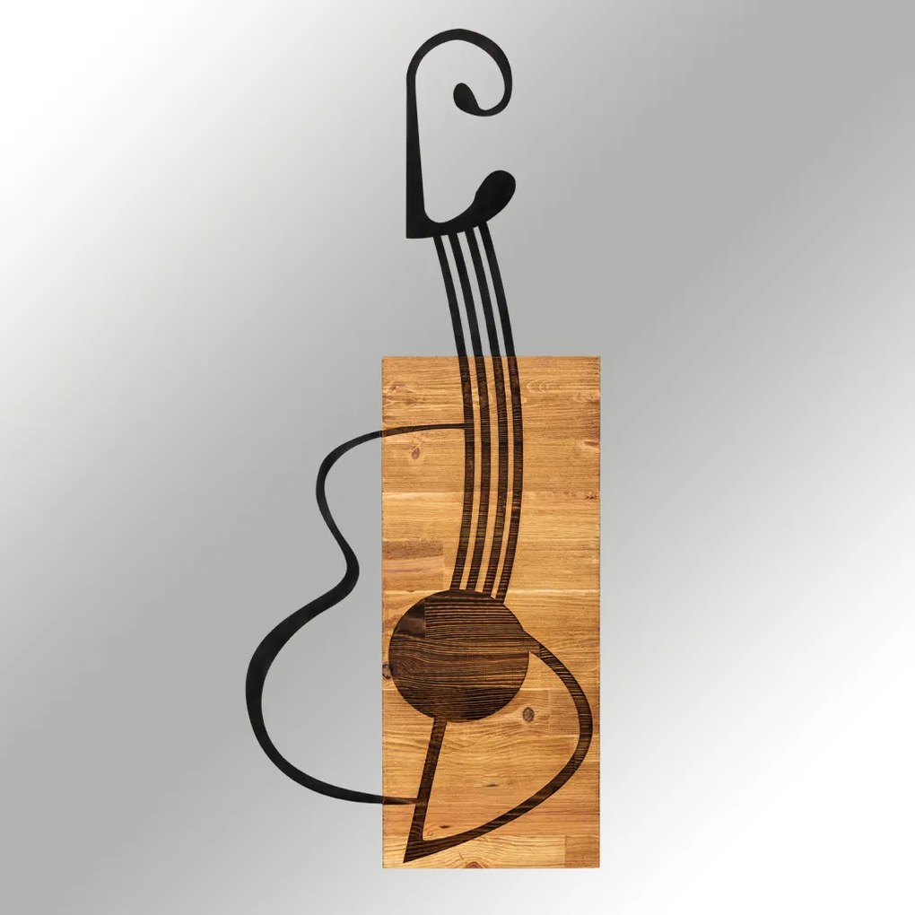 Gitar fém fali dekoráció, 39×93 cm