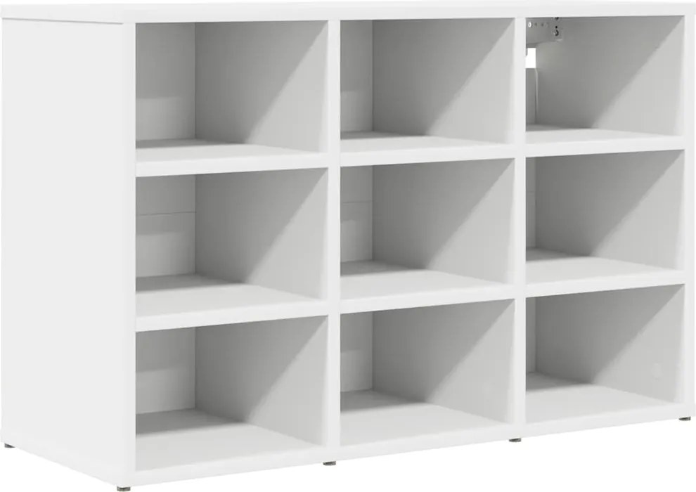 vidaXL Cipőszekrény polcokkal Fehér 77,5 x 30 x 51 cm Faanyag