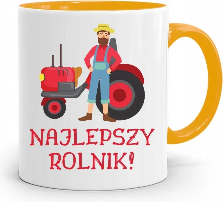 Gazdálkodóknak Sárga Bögre A Legjobb Gazdálkodó Ajándék fényképes nyomtatással