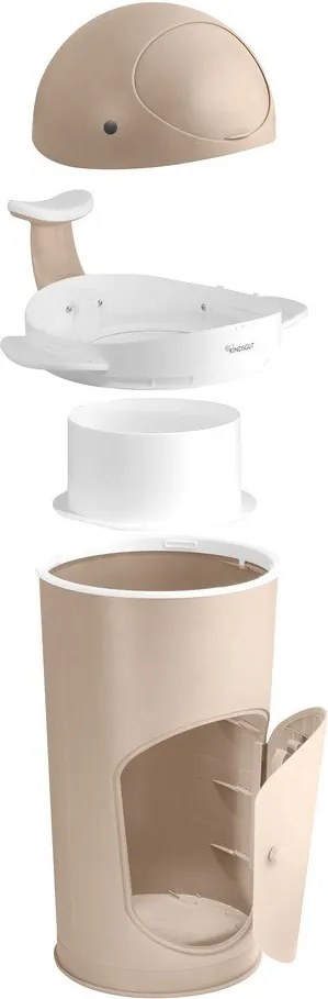 Bézs műanyag szemetes pelenkákhoz 25 l Whale – Kindsgut