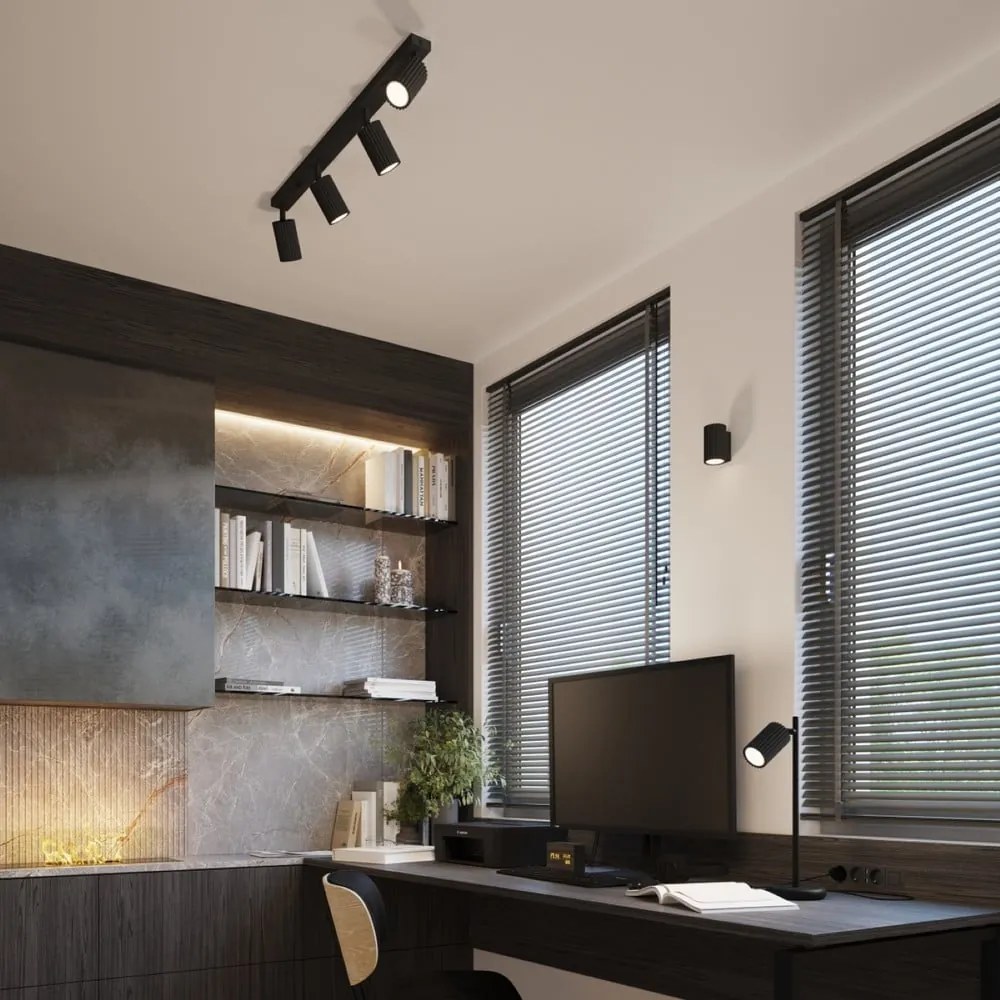 Fekete spotlámpa 6,5x81 cm Gleam – Sollux