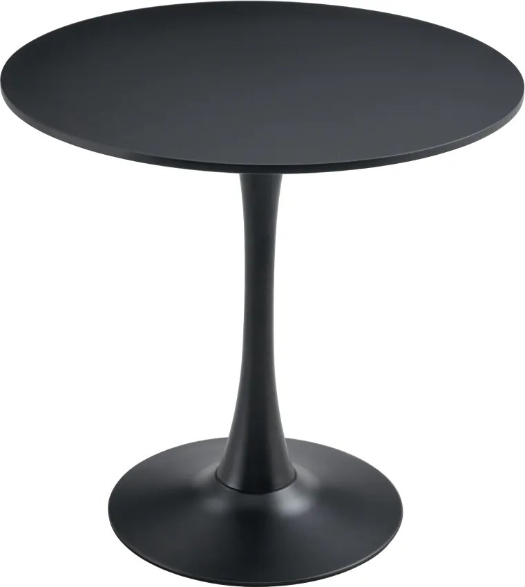 Étkezőasztal, fekete, átmérő 80 cm, REVENTON NEW