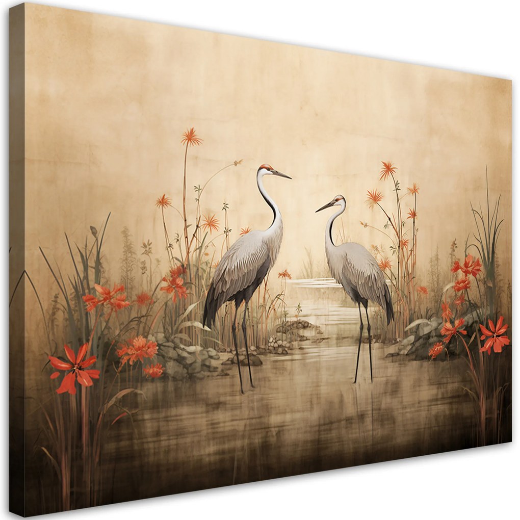 Gario Vászonkép Daruk a vízben Méret: 100 x 70 cm