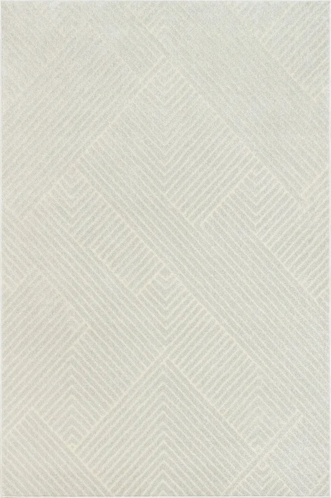 Szürke Krémszőnyeg Rombusz Vonalak Kétszintes Divatos Szoba Matrac 160x230 cm