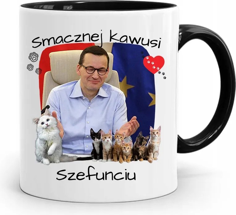 Bögre Fekete Politikusok Miniszterelnök Mateusz Morawiecki