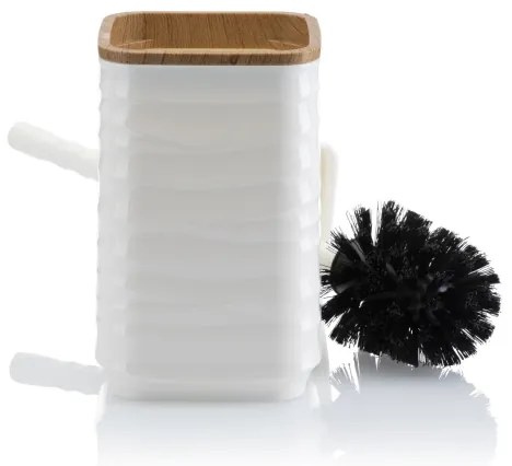 Fürdőszobai készlet WAVE 5 db fehér/barna