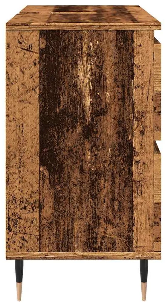 Antik fa színű szerelt fa mosdószekrény 80 x 33 x 60 cm
