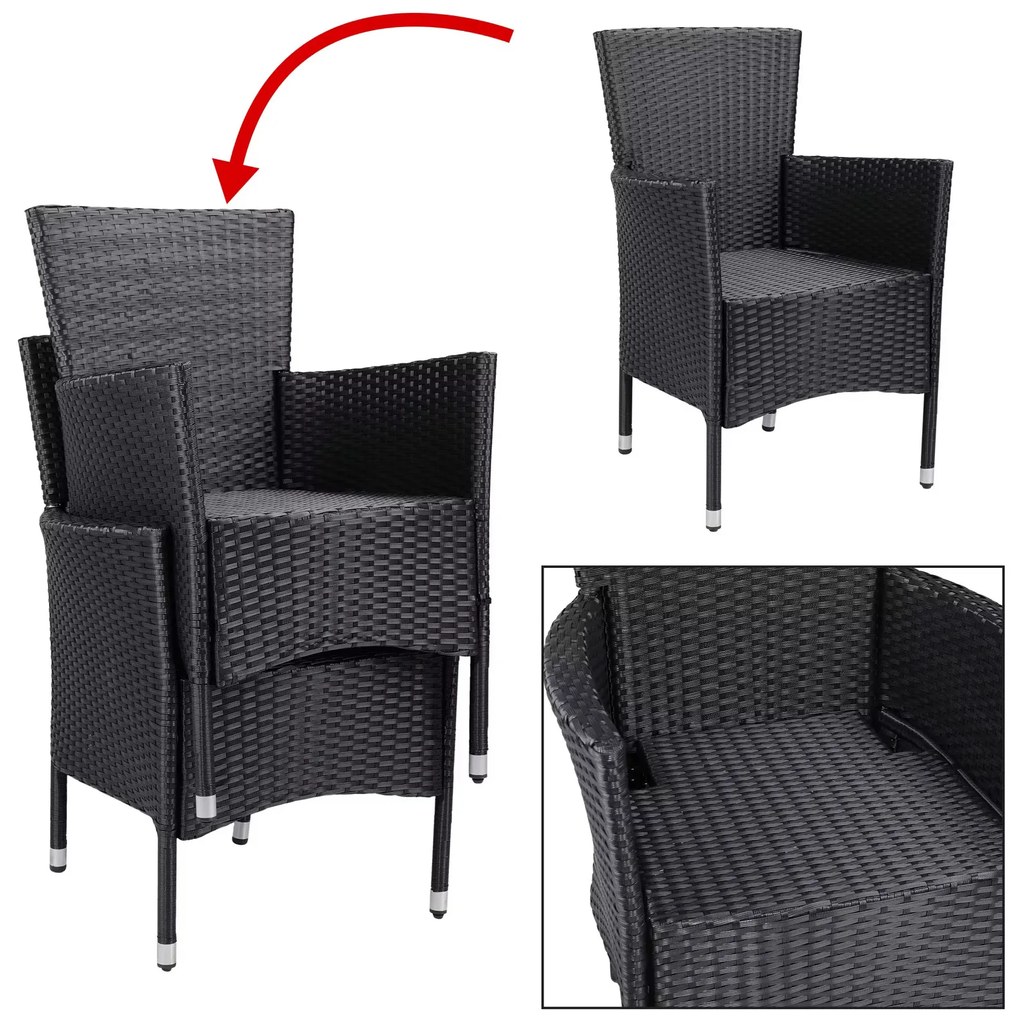 Casaria® Rattan erkélygarnitúra Berlin 2+1