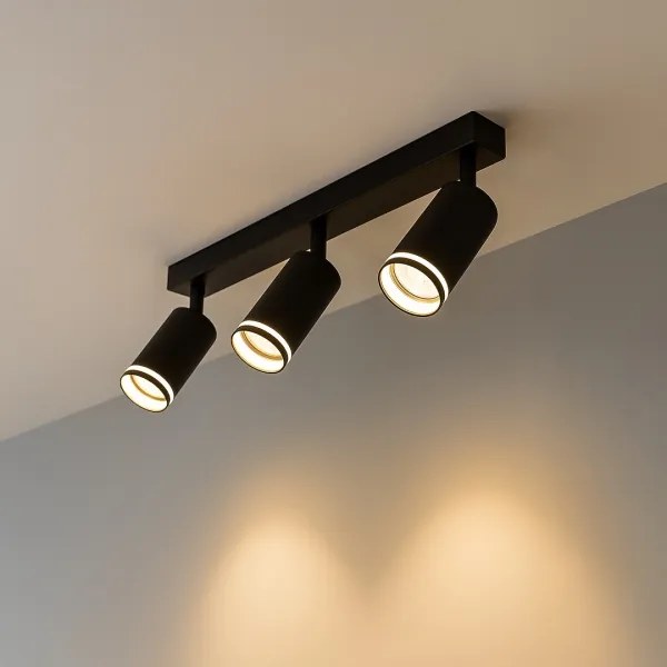 PIPE 3xGU10/10W/230V spotlámpa, fekete