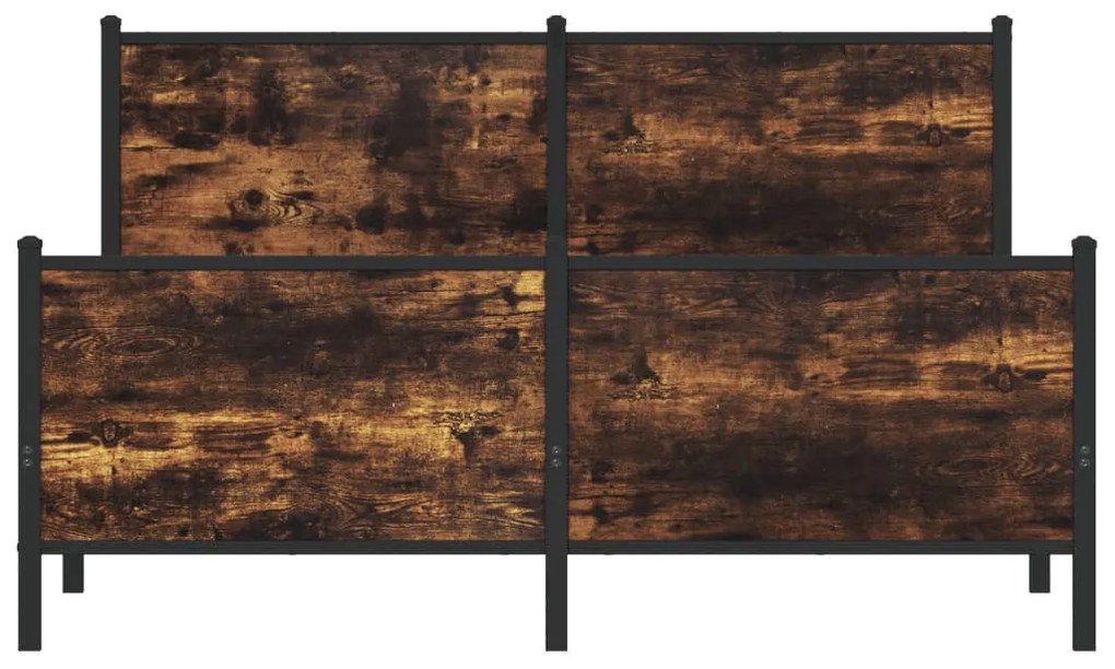 füstös tölgy színű fém ágykeret matrac nélkül 160 x 200 cm