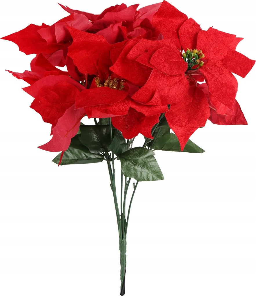 5 Db-os Velúr Csokor 56cm Piros Színben