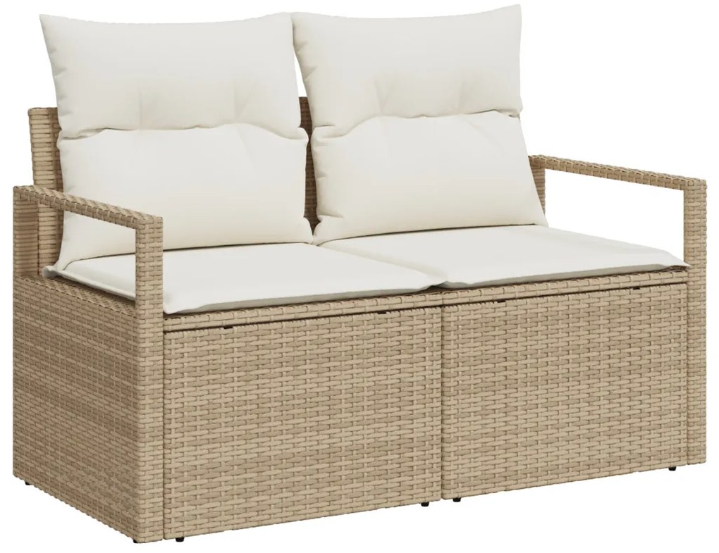 9 részes kerti kanapészett párnákkal Barna Poly Rattan