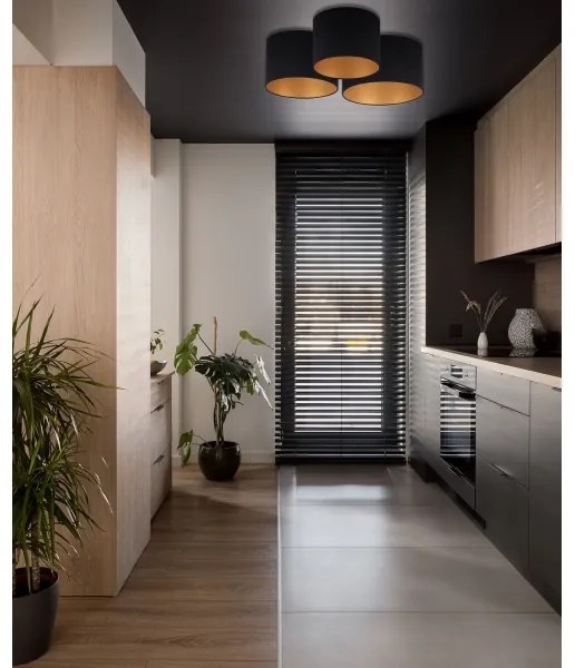 Duolla - Mennyezeti lámpa ROLLER TRIO 3xE27/60W/230V fekete/arany