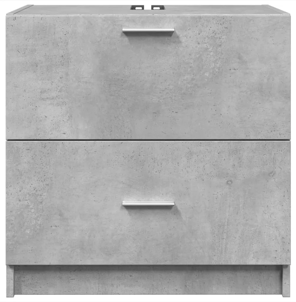 Betonszürke szerelt fa mosdószekrény 59 x 37 x 59 cm