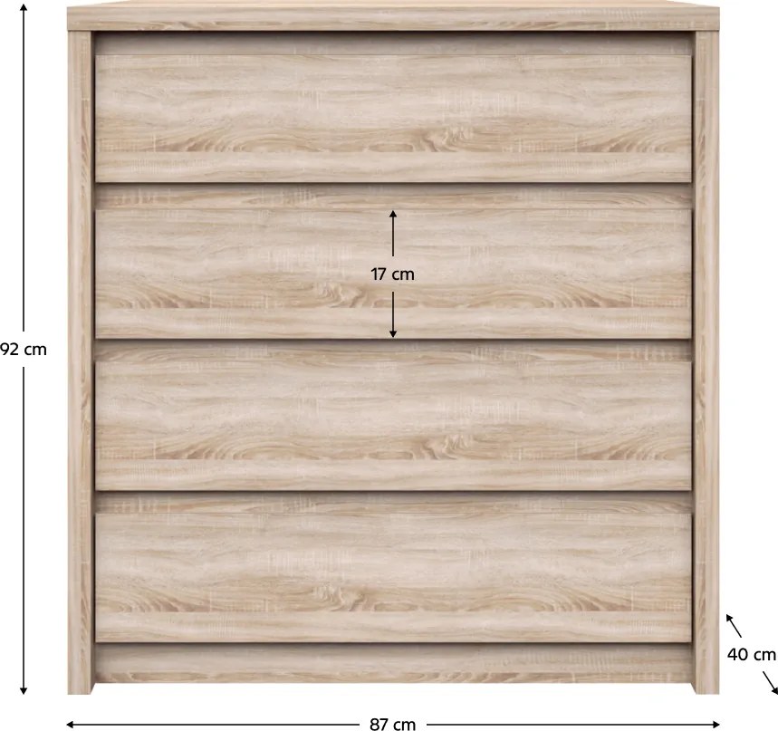 Komód 4S, sonoma tölgy, NORTY TYP 21