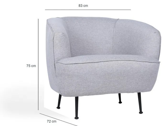 Szürke fotel Piccoli – Artie