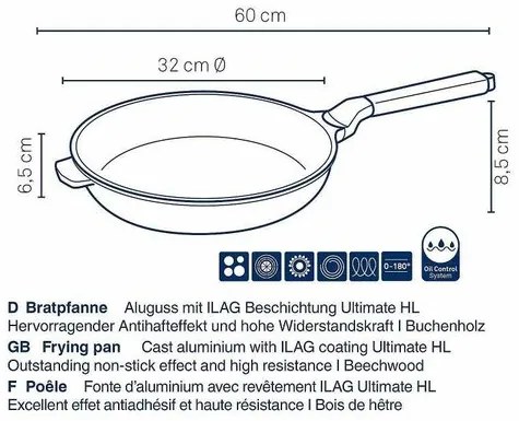 Kela VITANA serpenyő öntött alumínium, szürke, 32cm