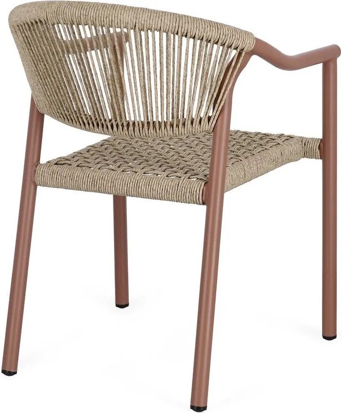 Piros-natúr színű fém kerti szék Canarias – Bizzotto