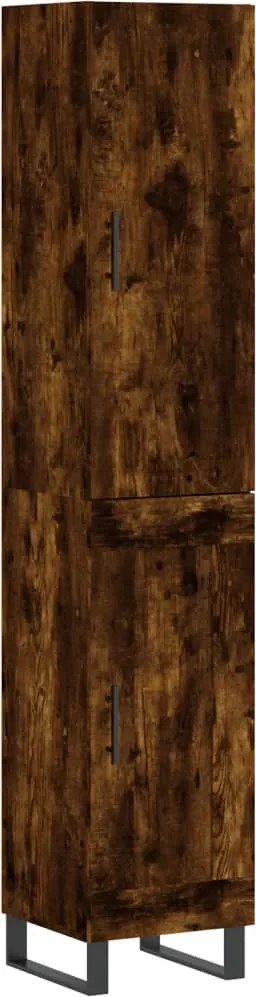 vidaXL füstös tölgy színű szerelt fa magasszekrény 34,5x34x180 cm