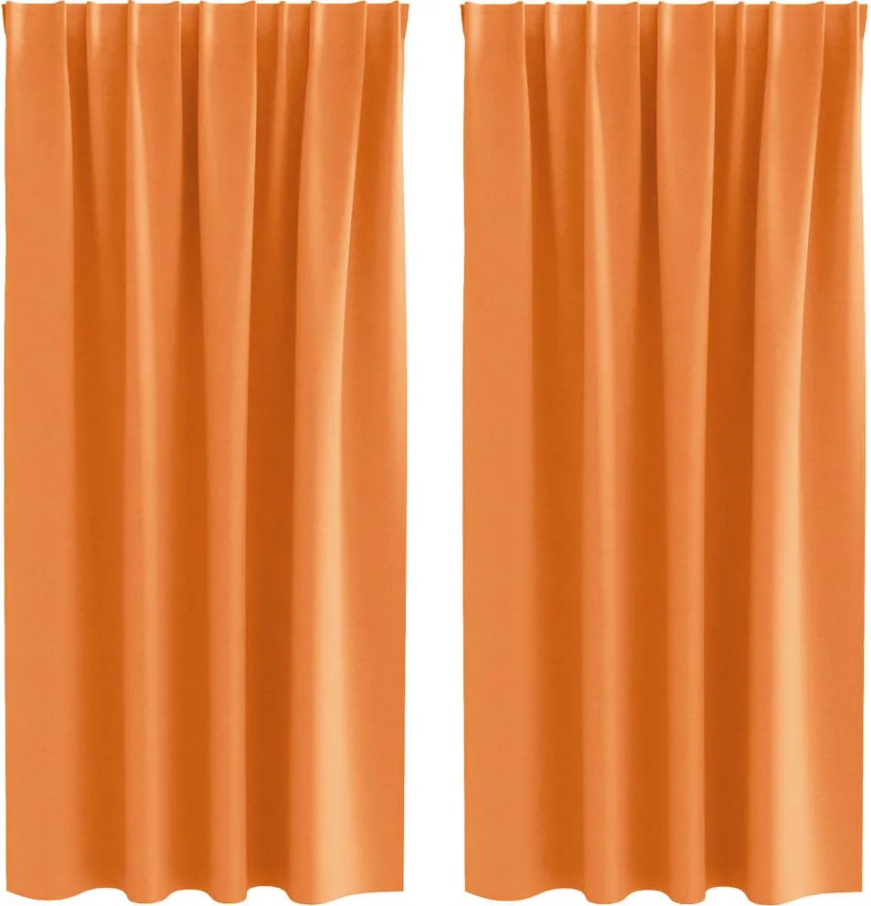 vidaXL Fekete Függöny Gyűrűkkel 2 pcs Narancssárga 175 x 140 cm
