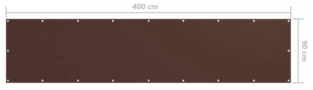 barna oxford-szövet erkélyparaván 90 x 400 cm