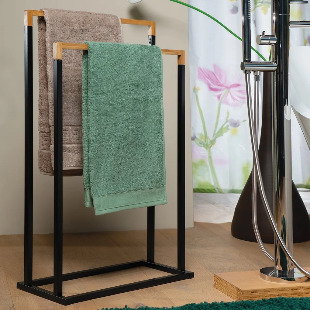 Spirella Törülközőtartó 2 törülközőhöz Chic 45 x 22 x 85 cm, fekete