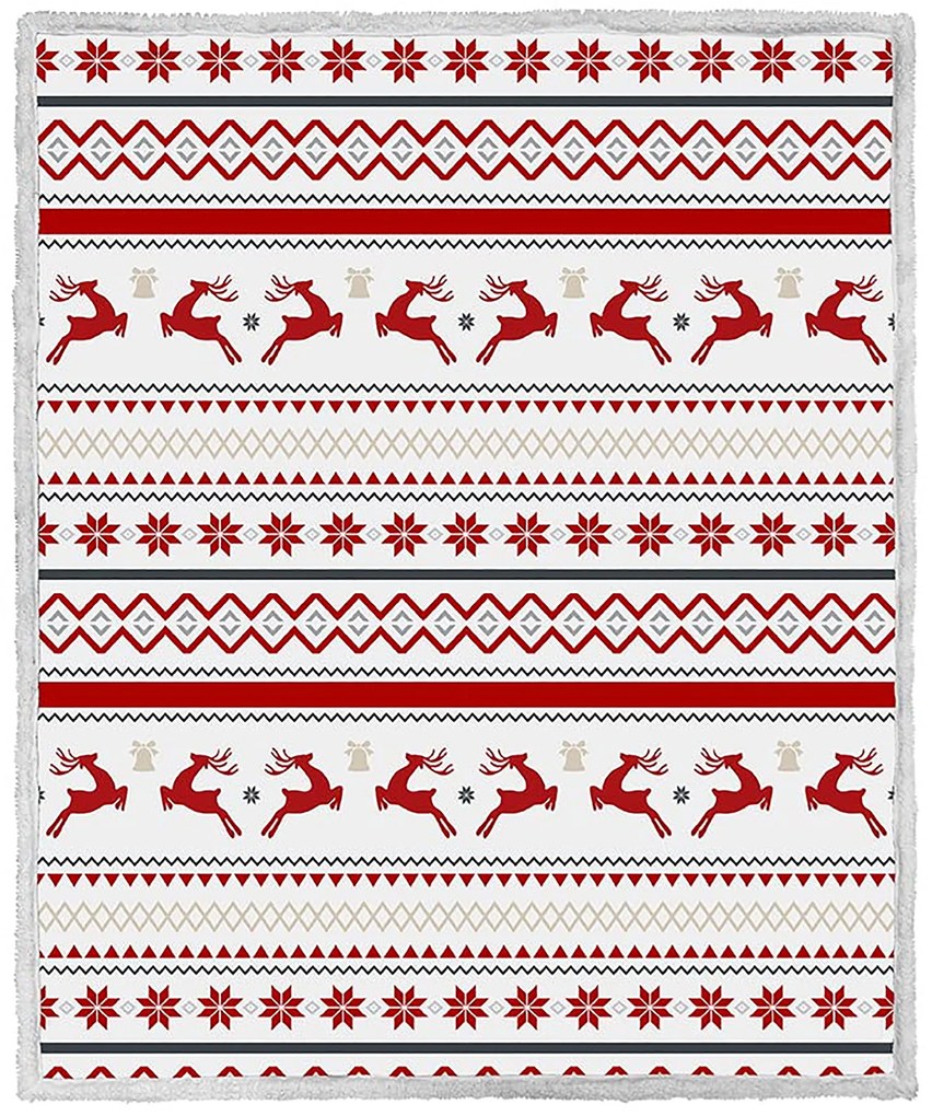 RETRO CHRISTMAS Karácsonyi fehér bárány takaró Méret: 160 x 200 cm