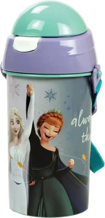 Disney Jégvarázs Idyllic műanyag szívószálas kulacs akasztóval 500 ml