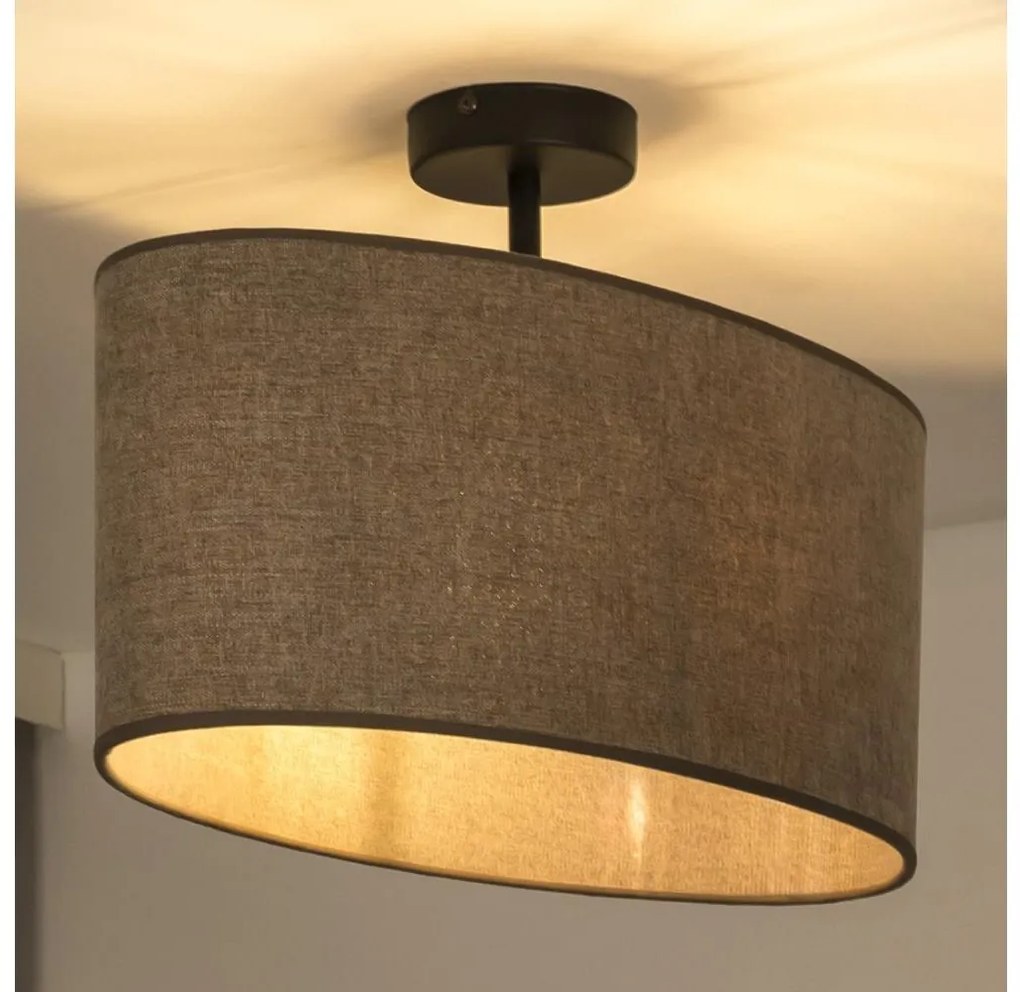 Duolla - Felületre szerelhető csillár OVAL 1xE27/15W/230V barna