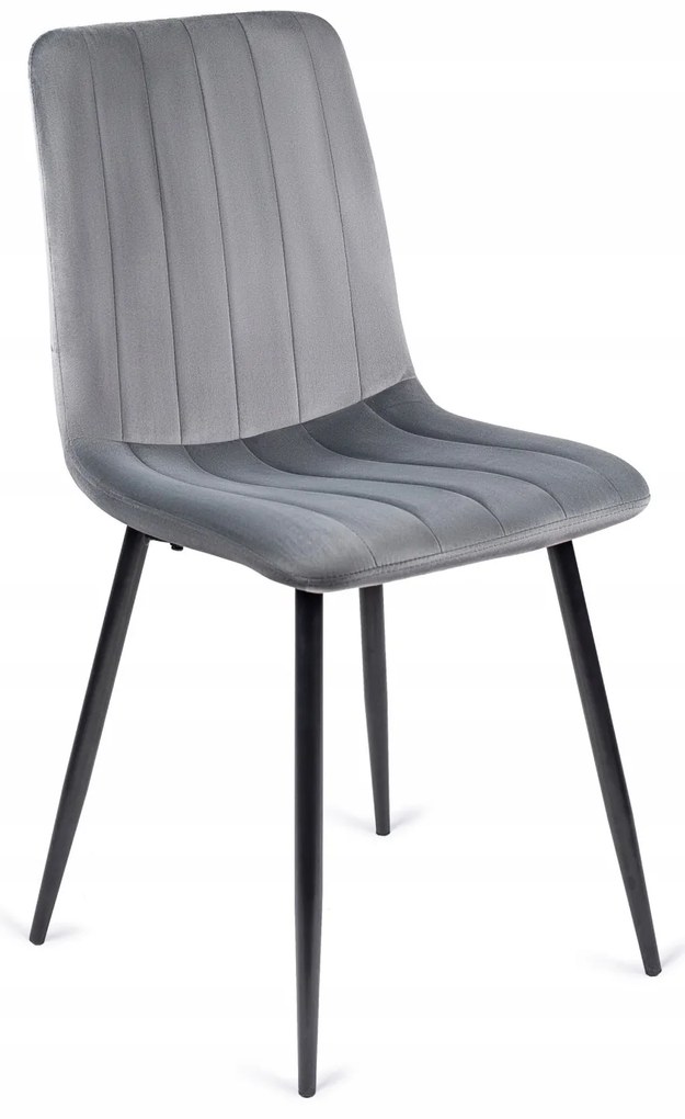 Étkezőgarnitúra: bővíthető asztal 102–142 cm + 4 db szürke velúr szék – HARRY / IBIS