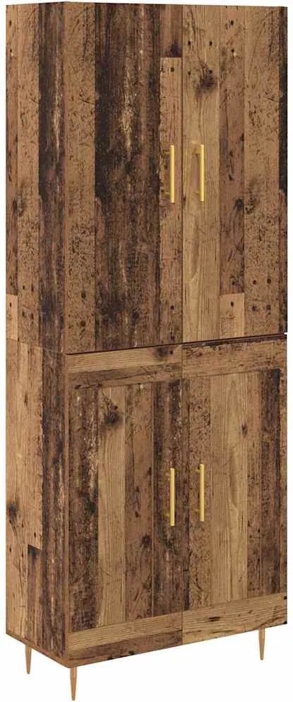 vidaXL Magasfiú Falra szerelhető Öreg fa 69,5 x 34 x 180 cm Faanyag