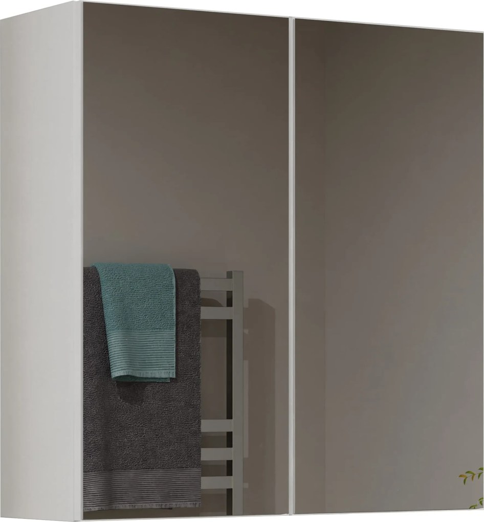 Függő Fürdőszoba Szekrény Tükörrel A Mosdó Felett 2DL 2 Ajtós Fehér