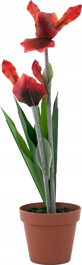 Mesterséges Orchidea cserépben piros 31cm magas