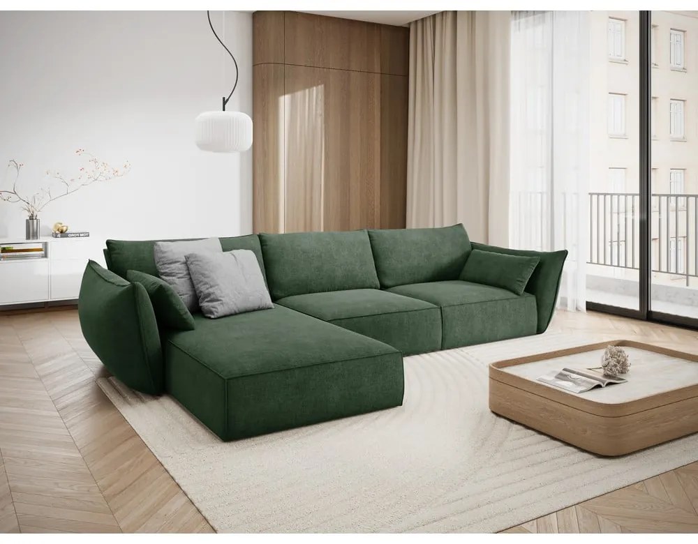 Sötétzöld sarokkanapé (bal oldali) Vanda – Mazzini Sofas