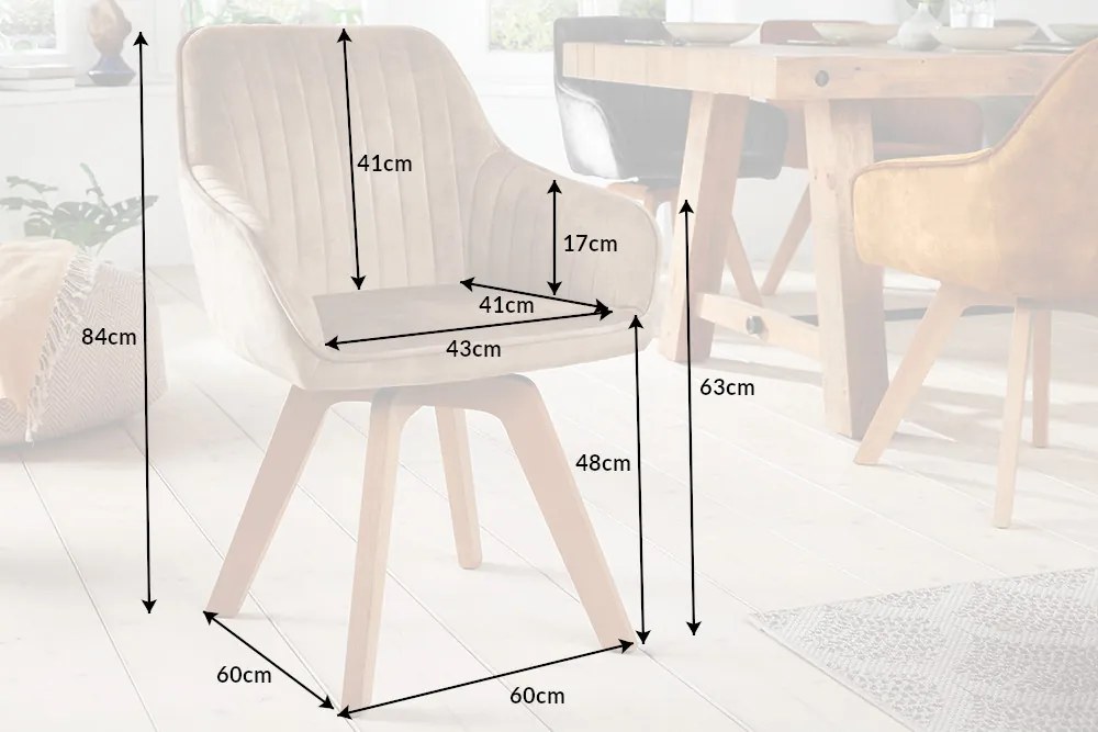 Design forgószék Gaura pezsgő bársony