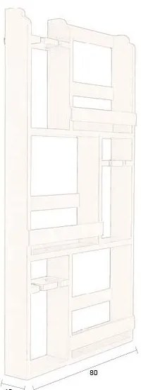 Piros fali kaucsukfa bortartó polcos állvány, palackok száma 12 80x120x10 cm Myron – Dutchbone