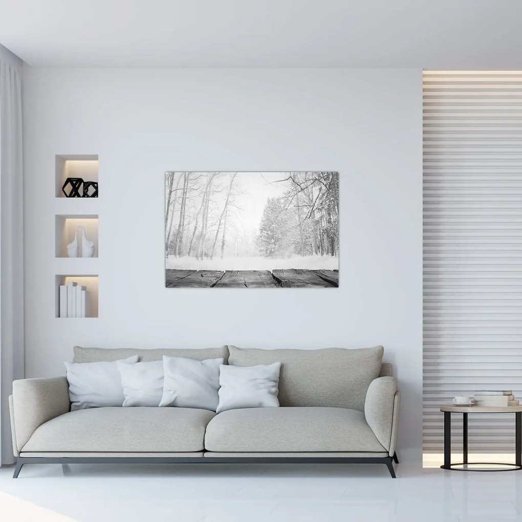 Kép - Fából készült móló télen (90x60 cm)