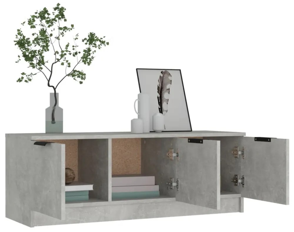 betonszürke szerelt fa TV-szekrény 102 x 35 x 36,5 cm