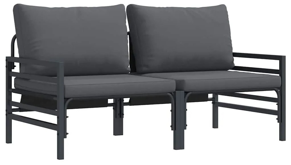 Kültéri Bútor párnával párnával 2 pcs Antracit Acél