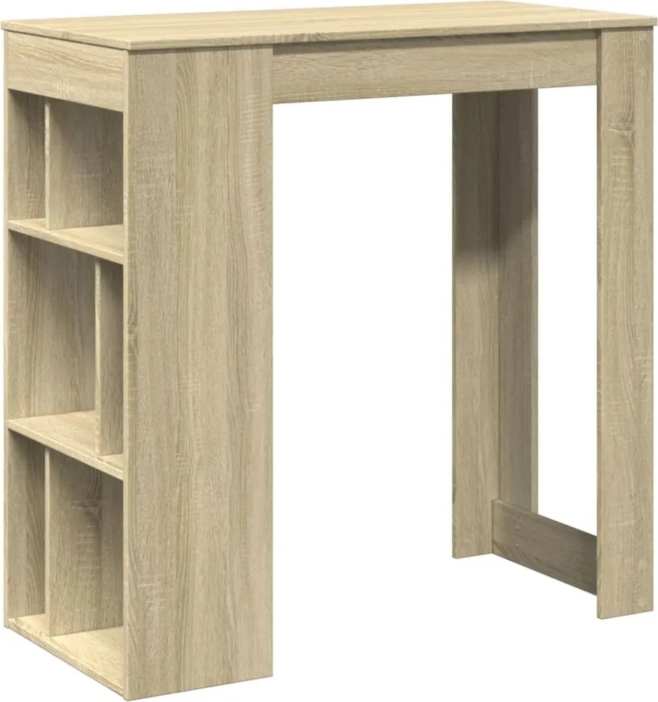 vidaXL sonoma tölgy szerelt fa bárasztal tárolókkal 102x50x103,5 cm