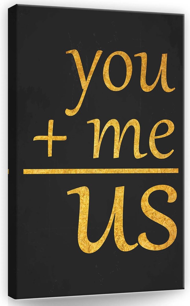 Vászonkép 40x60 Te Én Együtt Szerelem Egység Párkapcsolat Modern felirat arany