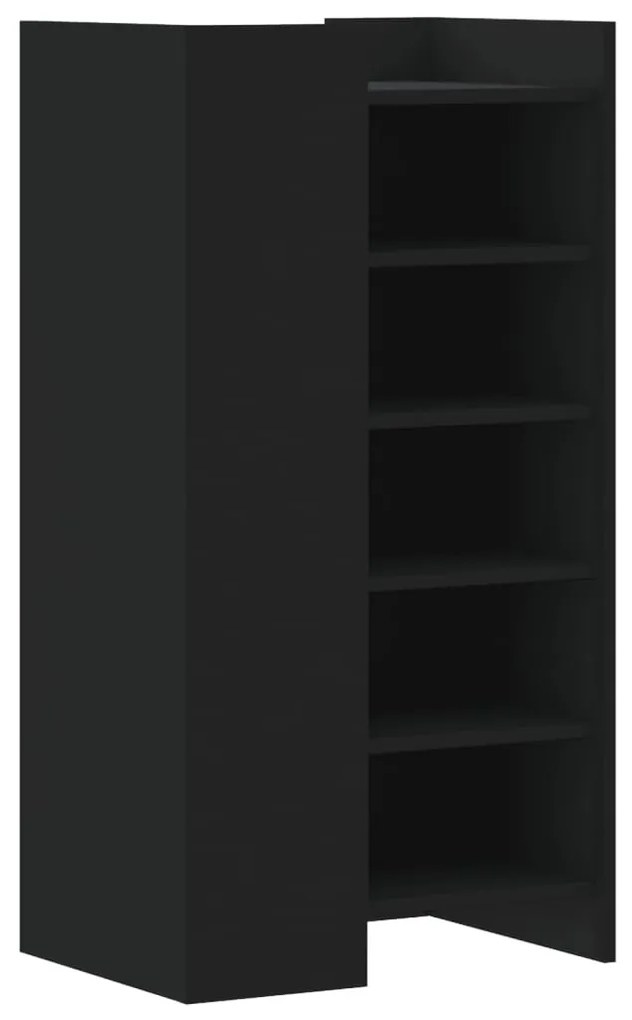 fekete szerelt fa cipőszekrény 52 x 37,5 x 100 cm