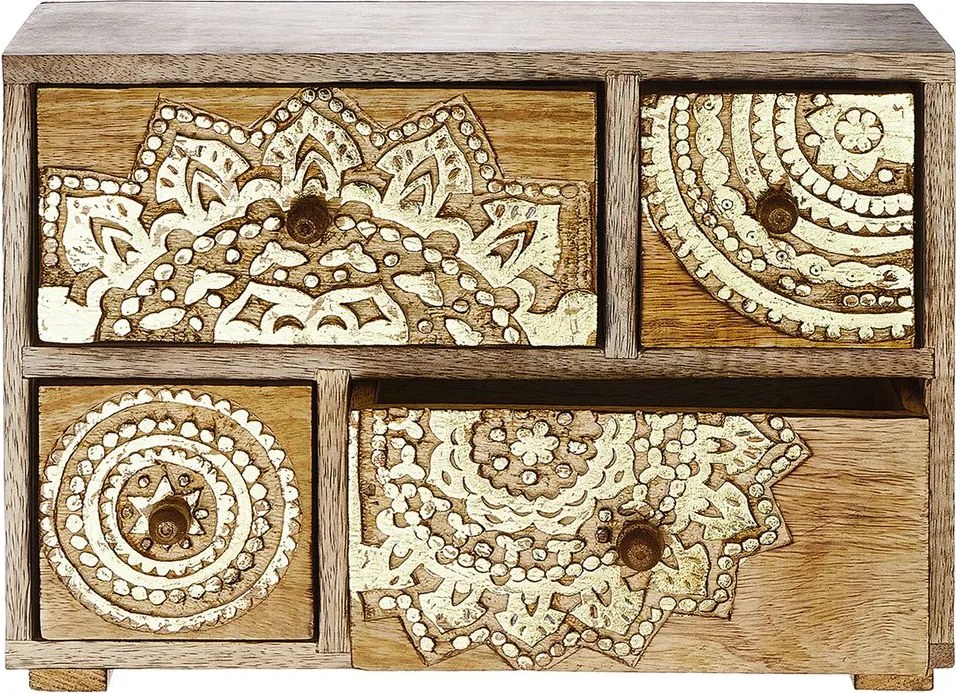 BALI mangófa tárolódoboz fiókokkal, 29 x 22 cm