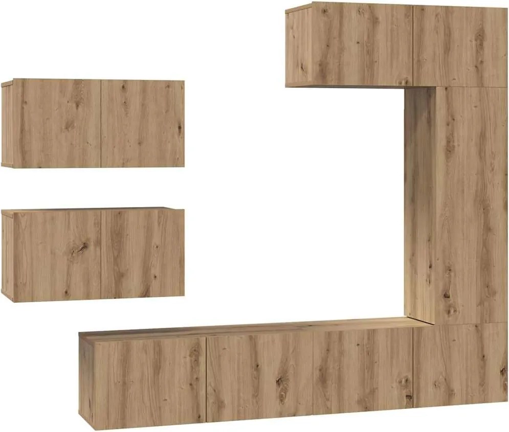 vidaXL TV szekrény garnitúra 6 pcs Artisan tölgy Faanyag