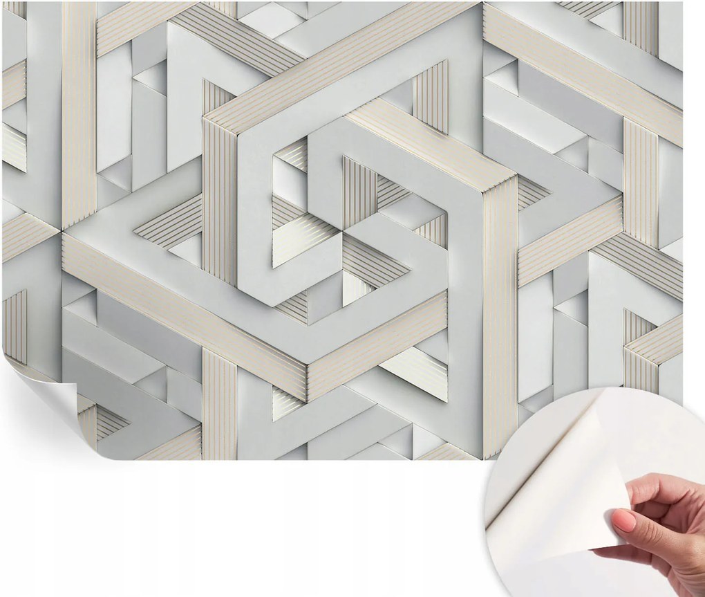 Öntapadós tapéta Fali furnér 3D hatás Illuzórikus formák 104x70 cm