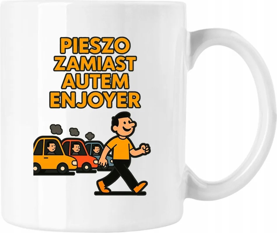 Bögre Gyalog Autó helyett Enjoyer Fehér 330ml